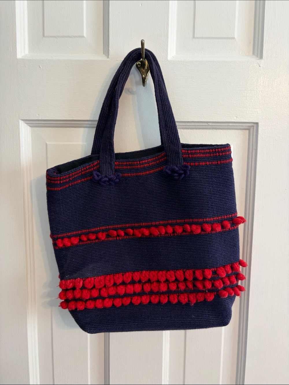 Navy and Handcrafted Tote Bag